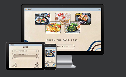 Mock-up of a website for Rise.